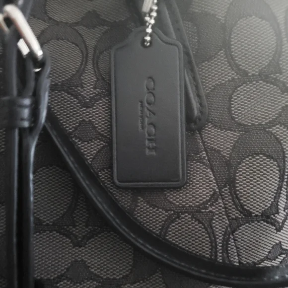 Coach Black and Gray Patterned Tote - Picture 3 of 15